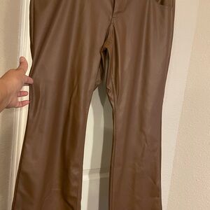 Women’s Faux Brown Leather Pants